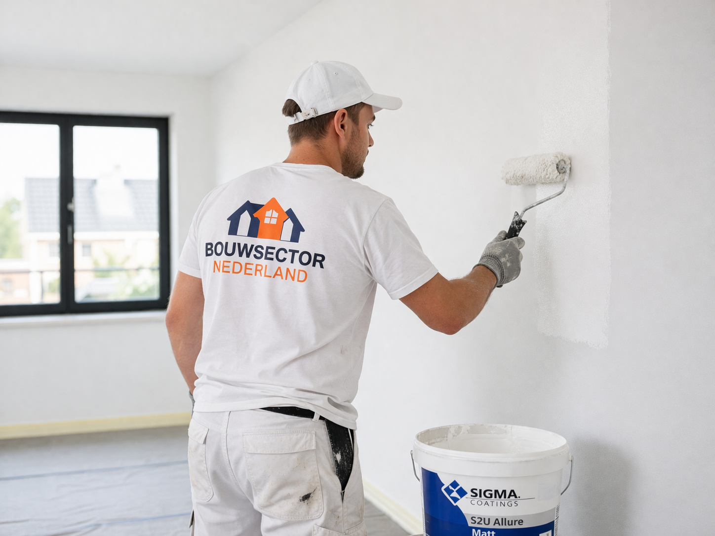 binnen schilderwerk Breda muur sauzen strak resultaat Bouwsector Nederland.